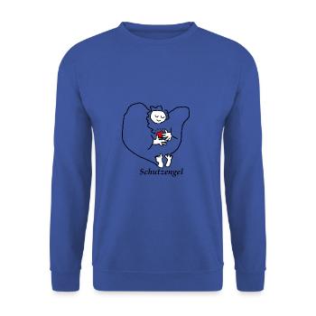 Schutzengel mit Herz - Unisex Pullover - Royalblau - Vorne - Alina (178cm) & Michal (187cm)