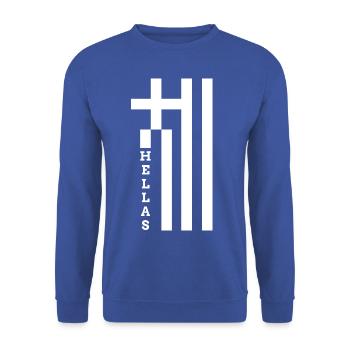 Hellas, drapeau, Grèce, vacances, fan, football - Sweat-shirt Unisexe - bleu royal - Devant - Alina (178cm) & Michal (187cm)