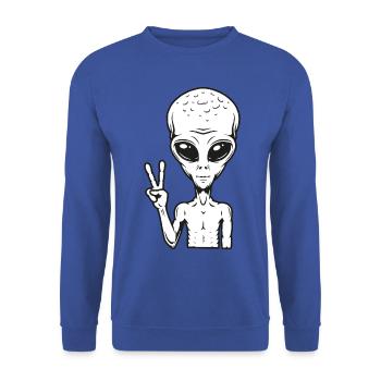 étranger - Sweat-shirt Unisexe - bleu royal - Devant - Alina (178cm) & Michal (187cm)