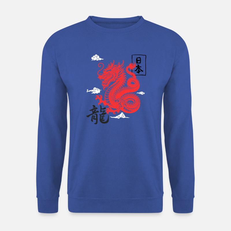 Drachen, Kanji, Geistersymbole - Unisex Pullover - Royalblau