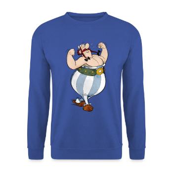 Asterix Obelix Hände In Den Taschen - Unisex Pullover - Royalblau - Vorne - Alina (178cm) & Michal (187cm)