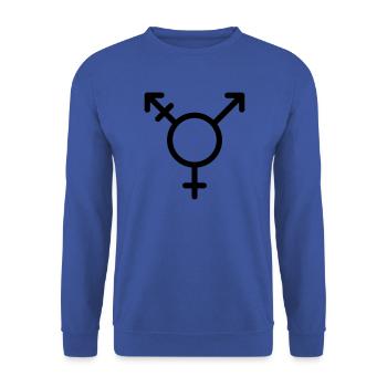 Transgender Symbol trans, transsexuell - Unisex Pullover - Royalblau - Vorne - Alina (178cm) & Michal (187cm)