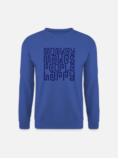 Monkey makes people happy Englisch Spruch abstrakt - Unisex Pullover - Royalblau