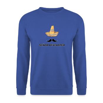Senor Developer Senior Entwickler Geschenk - Unisex Pullover - Royalblau - Vorne - Alina (178cm) & Michal (187cm)