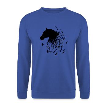 Horse and birds gift idea - Unisex Sweatshirt - royal blue - Front - Alina (178cm) & Michal (187cm)