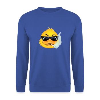 Canard tu canard - Sweat-shirt Unisexe - bleu royal - Devant - Alina (178cm) & Michal (187cm)