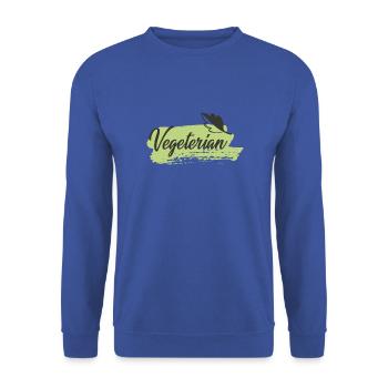 Vegan vegetarian animal welfare gift idea - Unisex Sweatshirt - royal blue - Front - Alina (178cm) & Michal (187cm)