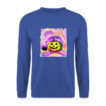 Halloween Spooky Lanterne Citrouille 17 - Sweat-shirt Unisexe - bleu royal - Devant - Alina (178cm) & Michal (187cm)