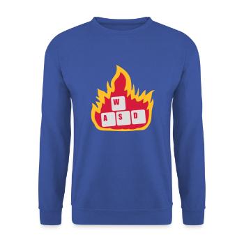 Nerd Computer WASD Clavier - Sweat-shirt Unisexe - bleu royal - Devant - Alina (178cm) & Michal (187cm)