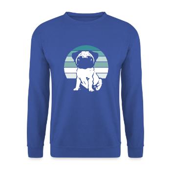Hund Chien - Sweat-shirt Unisexe - bleu royal - Devant - Alina (178cm) & Michal (187cm)