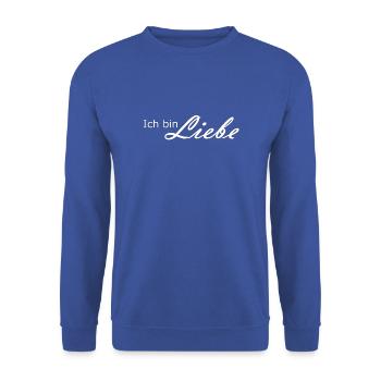 Ich bin Liebe (Umrandet) - Katja Obieglo - Unisex Pullover - Royalblau - Vorne - Alina (178cm) & Michal (187cm)