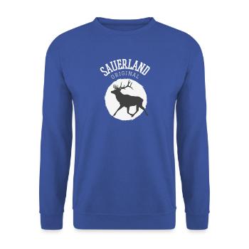 Sauerland Original | Dorfkind Wandern Wintersport - Unisex Pullover - Royalblau - Vorne - Alina (178cm) & Michal (187cm)
