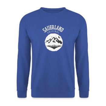 Sauerland Original | Dorfkind Wandern Wintersport - Unisex Pullover - Royalblau - Vorne - Alina (178cm) & Michal (187cm)