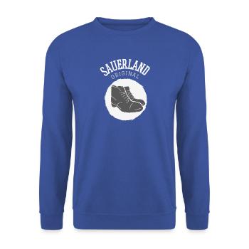 Sauerland Original | Dorfkind Wandern Wintersport - Unisex Pullover - Royalblau - Vorne - Alina (178cm) & Michal (187cm)