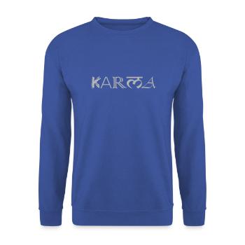 Karma - Unisex Pullover - Royalblau - Vorne - Alina (178cm) & Michal (187cm)