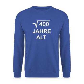20 Jahre alt - 20. Geburtstag - Unisex Pullover - Royalblau - Vorne - Alina (178cm) & Michal (187cm)
