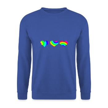 Idée cadeau coeurs colorés coeurs arc-en-ciel - Sweat-shirt Unisexe - bleu royal - Devant - Alina (178cm) & Michal (187cm)
