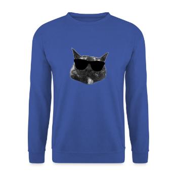 Cool Cat - Unisex Pullover - Royalblau - Vorne - Alina (178cm) & Michal (187cm)