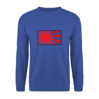 Flagge Japan - Unisex Pullover - Royalblau - Vorne - Alina (178cm) & Michal (187cm)
