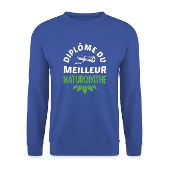Diplôme du meilleur naturopathe t-shirt - Sweat-shirt Unisexe - bleu royal - Devant - Alina (178cm) & Michal (187cm)