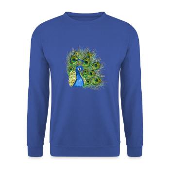 Peacock portrait - Unisex Sweatshirt - royal blue - Front - Alina (178cm) & Michal (187cm)