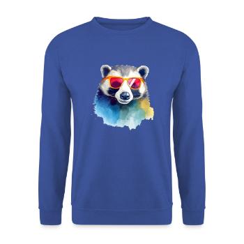 Keke der Dachs - Unisex Pullover - Royalblau - Vorne - Alina (178cm) & Michal (187cm)