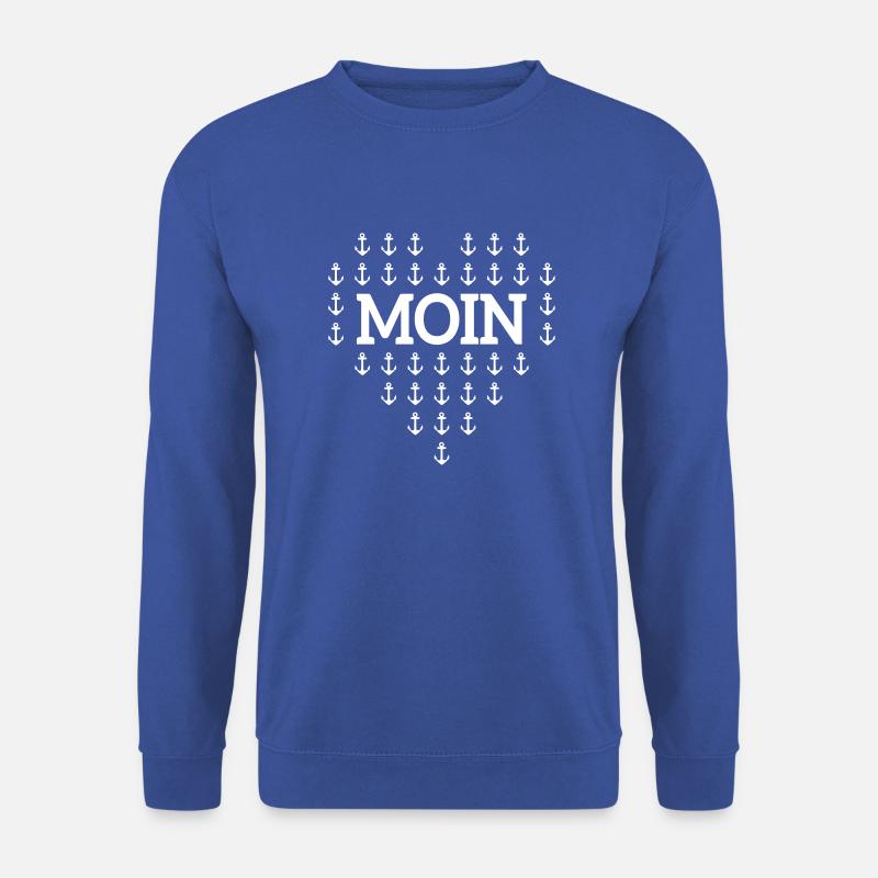 Moin Anker Herz Gruß Norddeutschland Hamburg Küste - Unisex Pullover - Royalblau