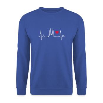 Barcelona - Unisex Pullover - Royalblau - Vorne - Alina (178cm) & Michal (187cm)