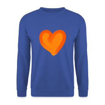 Heart orange gift idea - Unisex Sweatshirt - royal blue - Front - Alina (178cm) & Michal (187cm)