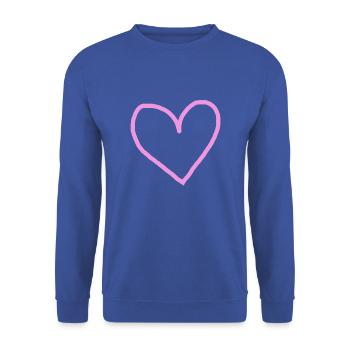 Rosa Herz Geschenkidee pink - Unisex Pullover - Royalblau - Vorne - Alina (178cm) & Michal (187cm)