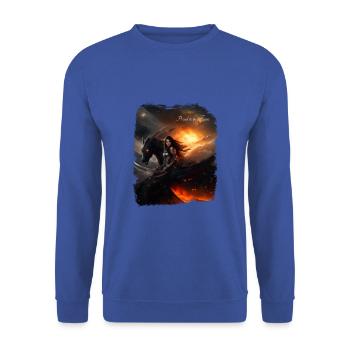 Guerrière et son dragon noir - Sweat-shirt Unisexe - bleu royal - Devant - Alina (178cm) & Michal (187cm)
