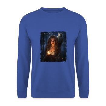 La fille au hibou - Sweat-shirt Unisexe - bleu royal - Devant - Alina (178cm) & Michal (187cm)