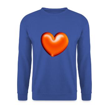 Herz orange rot Geschenkidee - Unisex Pullover - Royalblau - Vorne - Alina (178cm) & Michal (187cm)