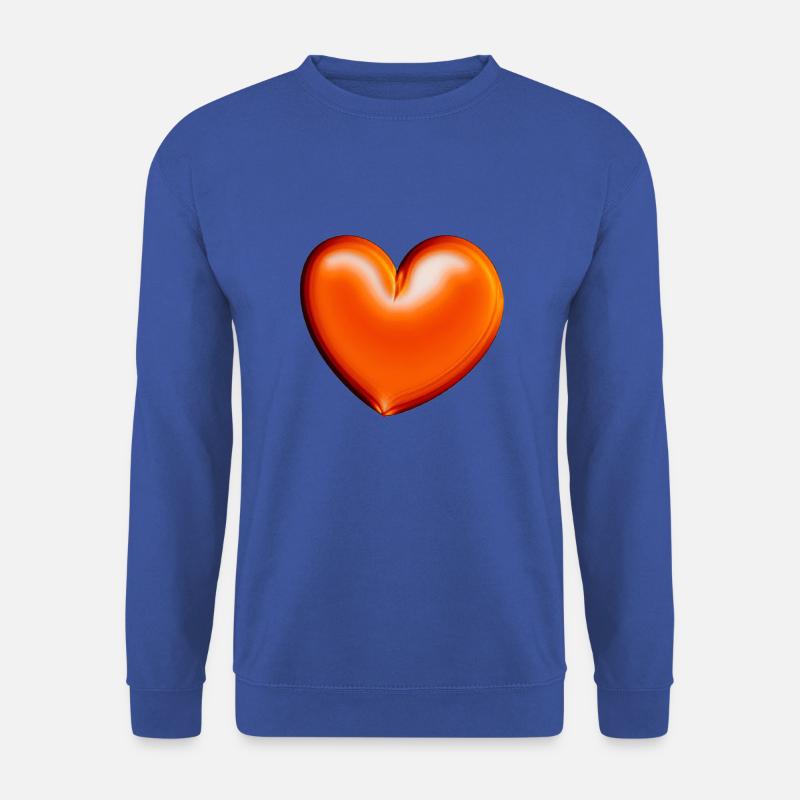 Herz orange rot Geschenkidee - Unisex Pullover - Royalblau