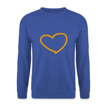 Herz orange Geschenkidee Liebe verliebt - Unisex Pullover - Royalblau - Vorne - Alina (178cm) & Michal (187cm)