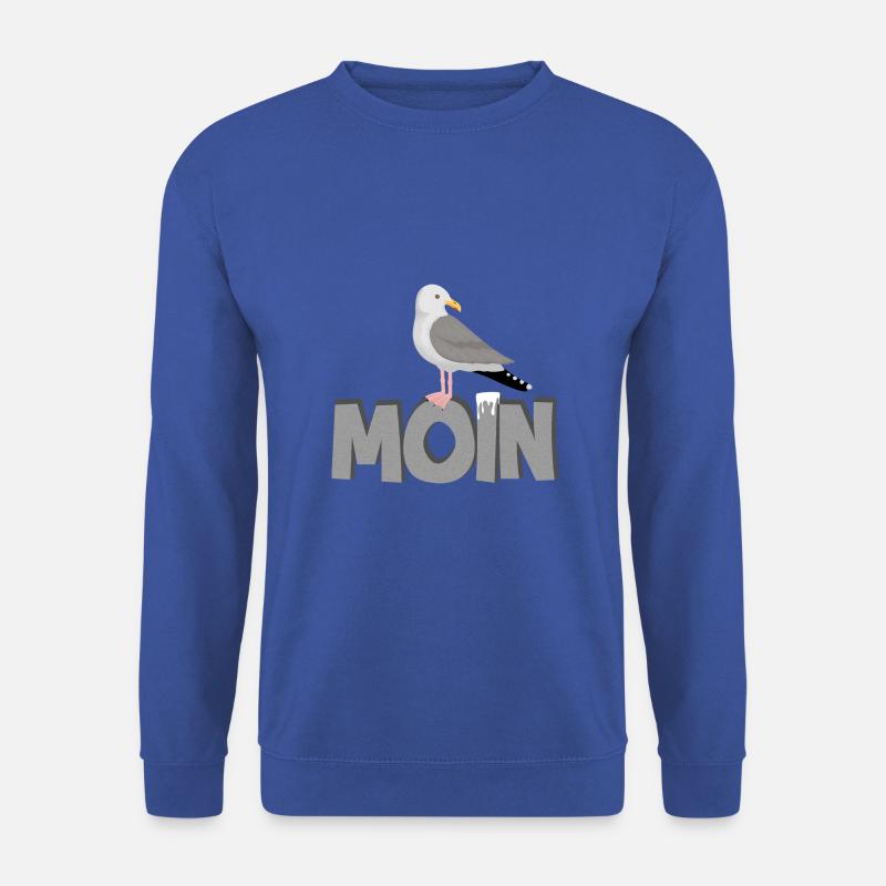 Moin Möwe Silbermöwe Meer Nordsee Ostsee Norden - Unisex Pullover - Royalblau