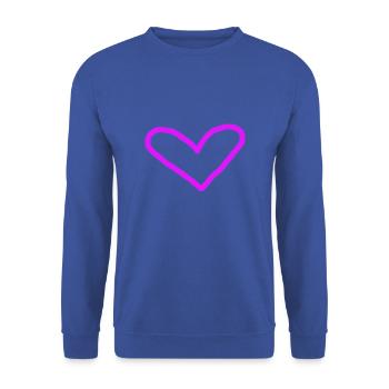 Pink Heart Gift Idea Pink Pink - Unisex Sweatshirt - royal blue - Front - Alina (178cm) & Michal (187cm)