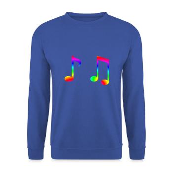 Notes de musique idée cadeau colorée note musique arc-en-ciel - Sweat-shirt Unisexe - bleu royal - Devant - Alina (178cm) & Michal (187cm)