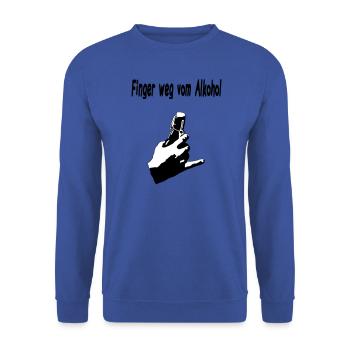Finger weg vom Alkohol - Unisex Pullover - Royalblau - Vorne - Alina (178cm) & Michal (187cm)