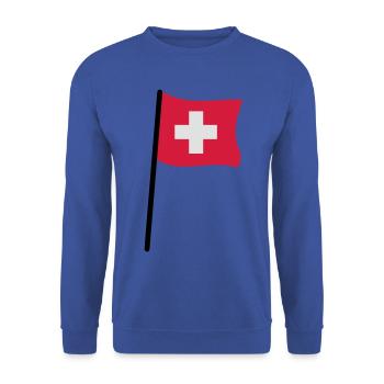 Schweizer Flagge - Unisex Pullover - Royalblau - Vorne - Alina (178cm) & Michal (187cm)