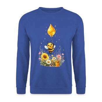Biene Honig Imker Honigwabe Blumen Wiese Insekt - Unisex Pullover - Royalblau - Vorne - Alina (178cm) & Michal (187cm)