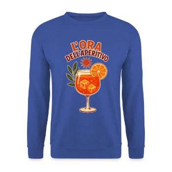 L'Ora dell'Aperitivo - Italienischer Sommer - Unisex Pullover - Royalblau - Vorne - Alina (178cm) & Michal (187cm)