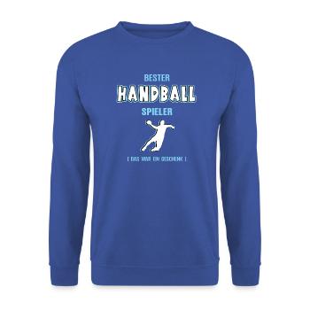 Bester Handball Spieler Handballer Geschenk - Unisex Pullover - Royalblau - Vorne - Alina (178cm) & Michal (187cm)