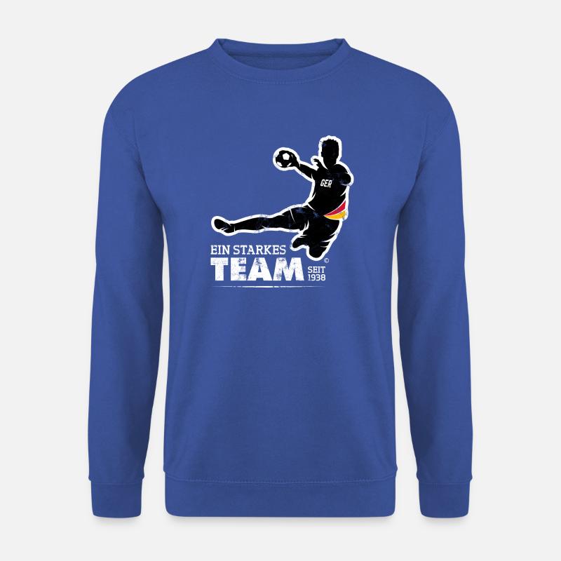 HANDBALL SPIELER SPRUNGWURF GERMANY, HANDBALL EM - Unisex Pullover - Royalblau