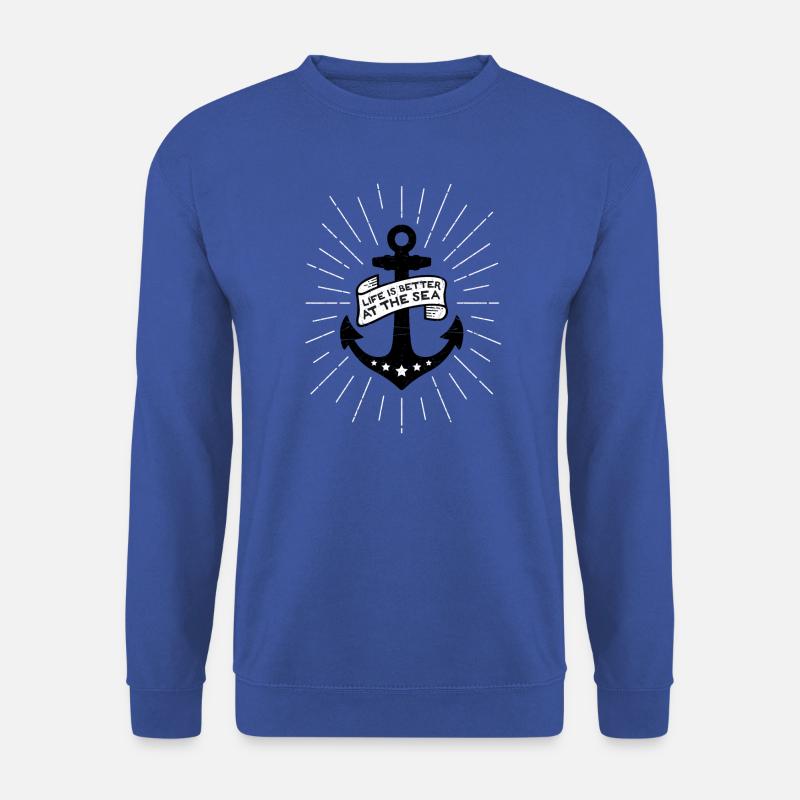 Anker schwarz-weiss - Unisex Pullover - Royalblau