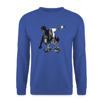 Skateboarder Skater - Unisex Pullover - Royalblau - Vorne - Alina (178cm) & Michal (187cm)