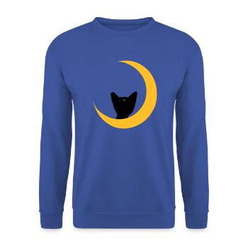 chat de lune - Sweat-shirt Unisexe - bleu royal - Devant - Alina (178cm) & Michal (187cm)