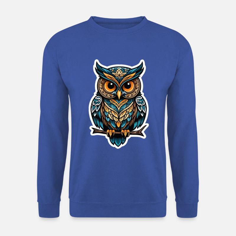 Eule Neo Traditional - Unisex Pullover - Royalblau