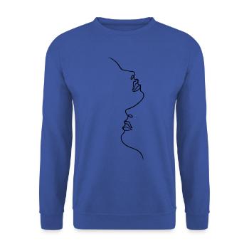 Idée cadeau Lineart Love - Sweat-shirt Unisexe - bleu royal - Devant - Alina (178cm) & Michal (187cm)