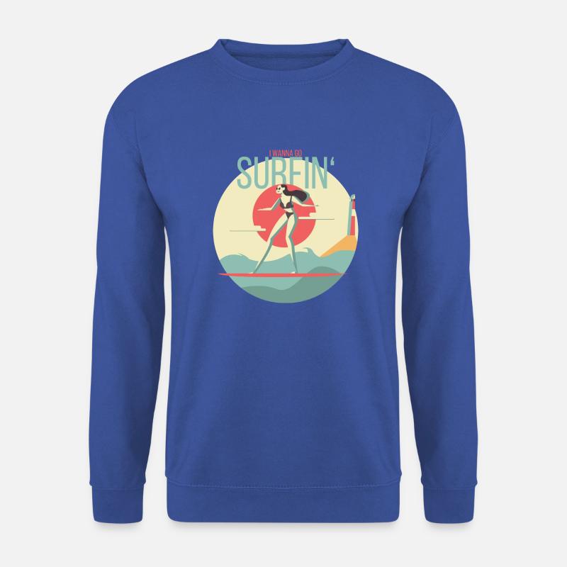 I wanna go surfing - Unisex Pullover - Royalblau